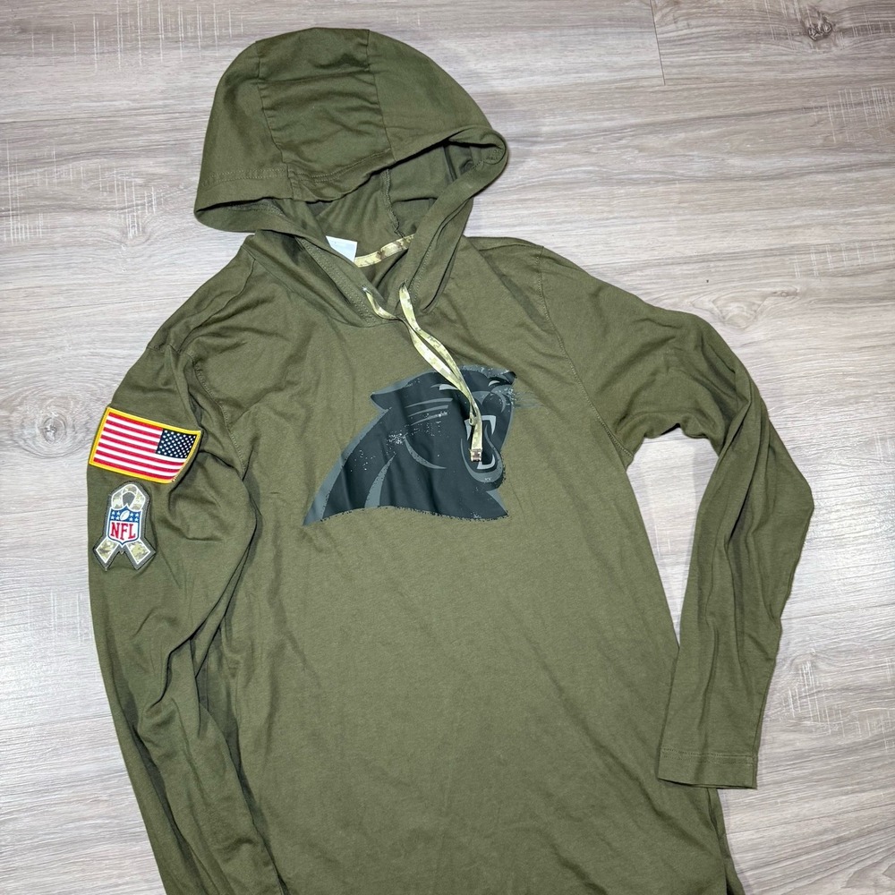 Nike NFL Carolina Panthers USA‎ Salute To Service Lightweight Hoodie Green SZ S